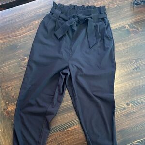 Grace Karin Black Tie-Waist Trousers